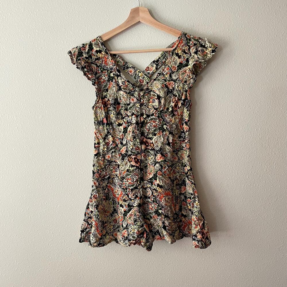 Y2K floral romper cottage boho soft girl dainty fairy | size m